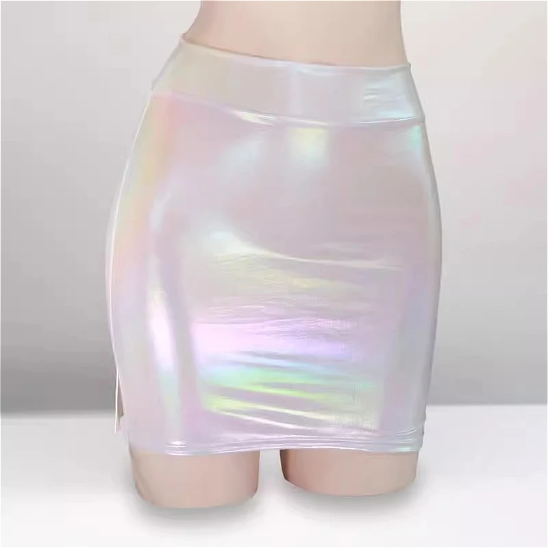 Colorful Sexy Skirts for Women Semi Transparent Thin Ultra-Short Skirt Nightclub Slim Fit Split Women's Clothing Streetwear 2026