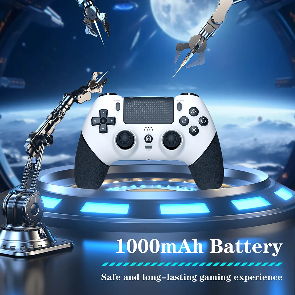 Manette de jeu gyroscopique 6 axes compatible Bluetooth, contrôleur de jeu Turbo Tourists, joystick à effet hall de vibration pour PS4, PS4 Pro, PS4 Slim, PC