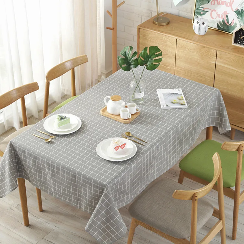 Table Cloth for Home Linen Cotton Plaid Stripe Dining Tablecloth Kitchen Decorative Rectangular Coffee Cuisine Party Table Cover