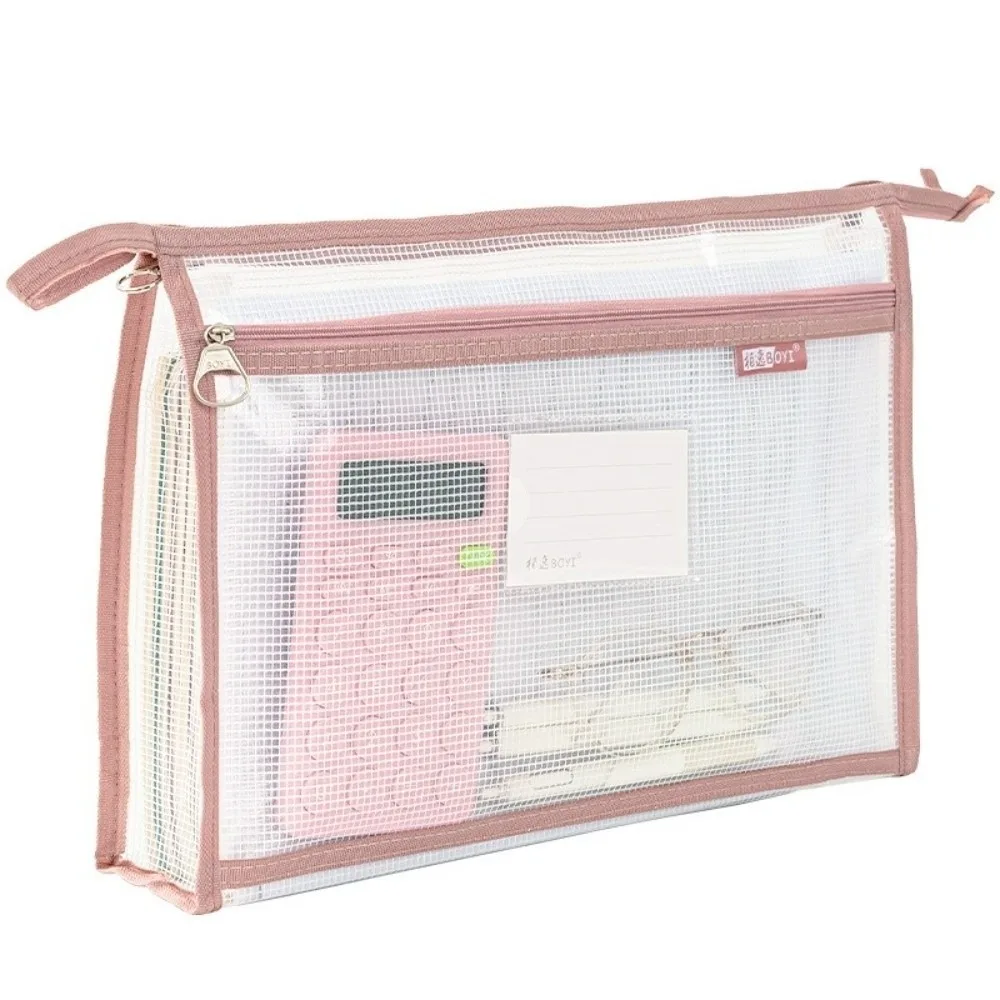 

New EVA Paper File Bag Zipper Closure Transparent File Storage Bag Large Capacity Waterproof Subject File Container School Work