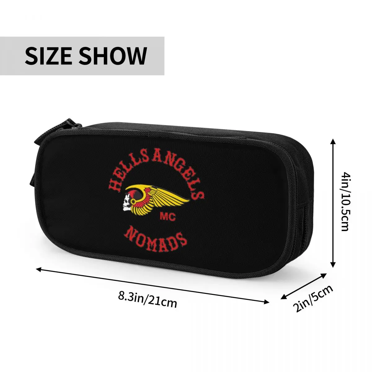 Imagem -06 - Hells Angeles Pencil Cases para Crianças Grandes Bolsas de Armazenamento Lápis de Motor de Motocicleta Material Escolar Papelaria Presentes Diversão