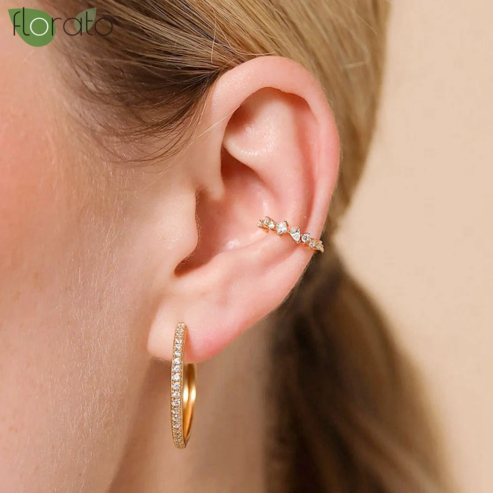 2025 جديد 1 قطعة موضة تشيكوسلوفاكيا الكفة التفاف كليب على أقراط النساء الفتيات متسلق الأذن الغضروف العظام كليب القرط وهمية غير ثقب