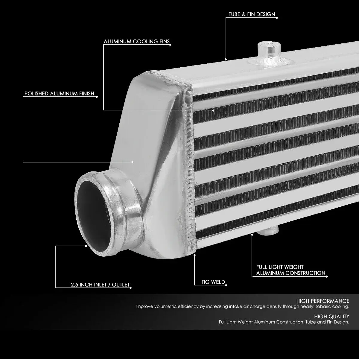 450*140*65mm Universal Turbo Intercooler bar&plate OD=51mm Front Mount intercooler