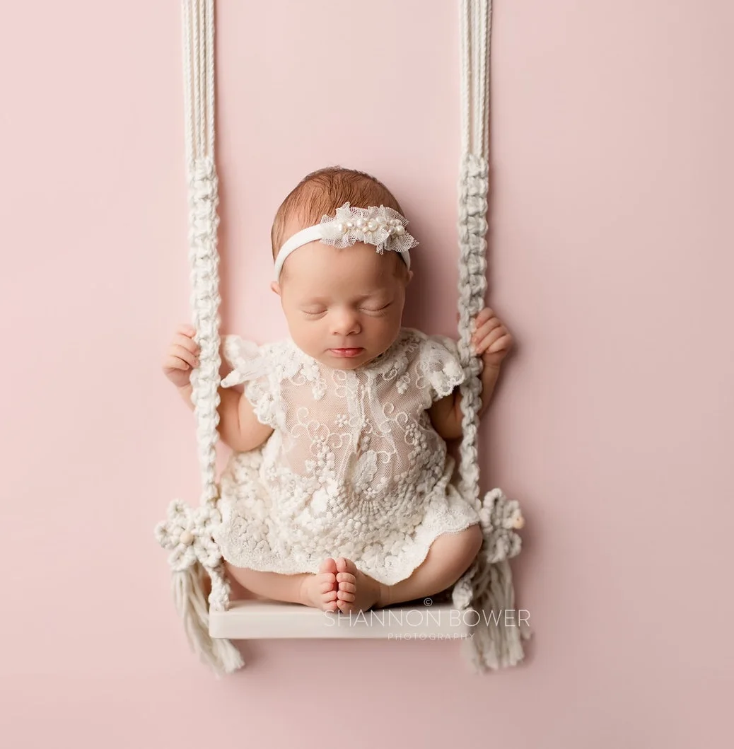 Vintage Wooden Prop Macrame Swing for Newborn Photography Props Babies Infants Photo Shooting Chair Pod Accessories Fotografia