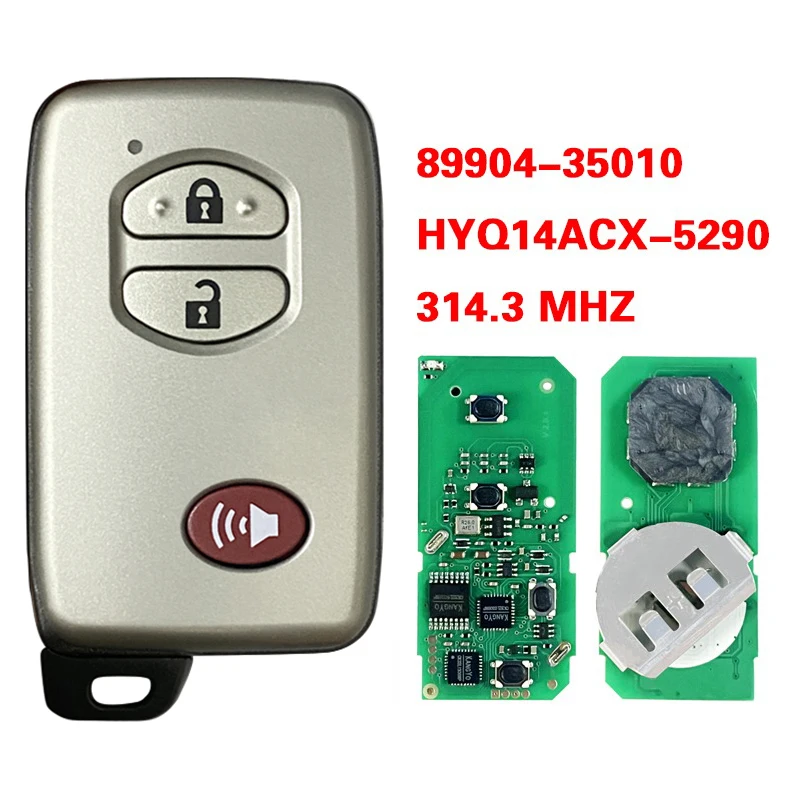 CN007239 Aftermarket 3 Buttons Smart Remote Key FCC 89904-35010 8A Chip 314.3MHz For Toyota 4Runner 2010-2019