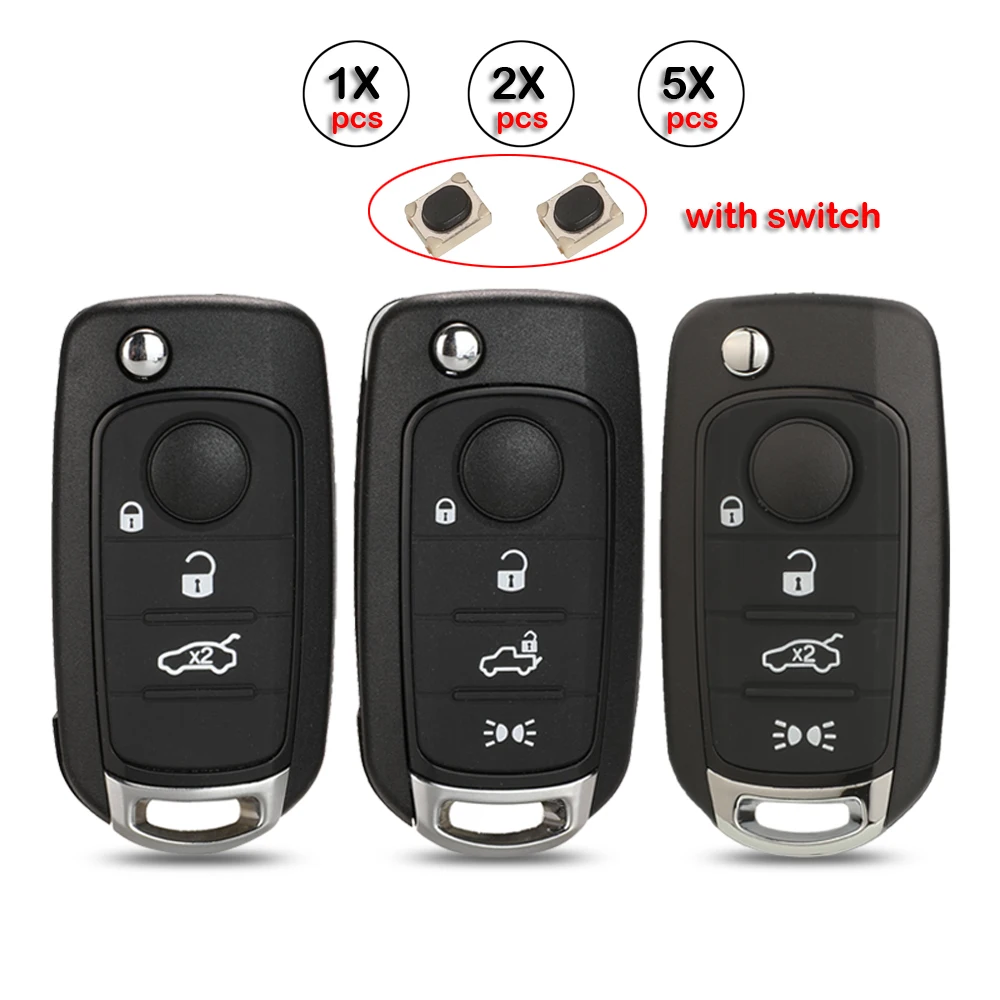 

jingyuqin Remote 3/4buttons Car Key Case Cover For Fiat 500X 500L Ducato Tipo Toro Letterpress Egea holder Folding Flid