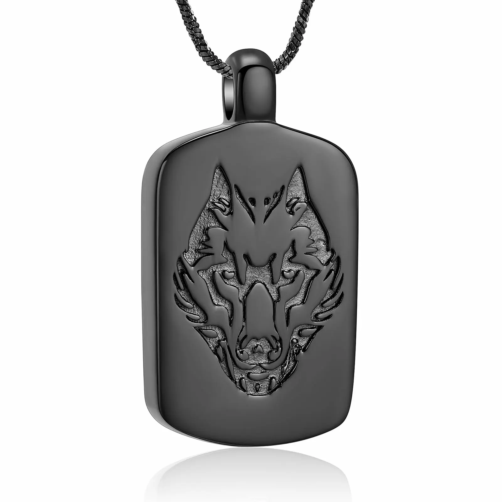 Wolf Head Urn Necklace for Ashes Stainless Steel Cremation Jewelry Keepsake Ashes Pendant Memorial for Jewelry for Men Women