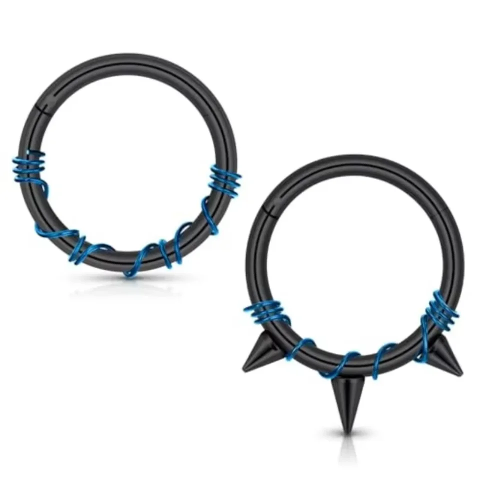 2 Stück Edelstahl 16G Septum Nasenloch Conch Knorpel Hoop Helix Daith Nasenpiercing Tragus Schmuck für Damen Herren 8/10 mm – Detail 13