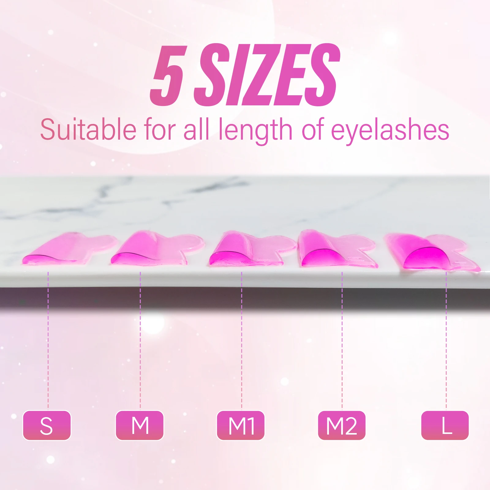 Libeauty 5 Pair Glue Free Silicone Eyelash Perm Rod Sticky Lash Lift Shield Eyelash Curler Accessories Makeup For Women Tools