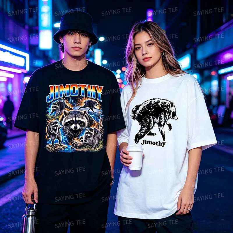 Jimothy Shirt Funny Viral Raccoon Line Art Graphic Tee Jimothy Raccoon Seattle Trash Panda Wildlife Soft Cotton Unisex T-Shirt