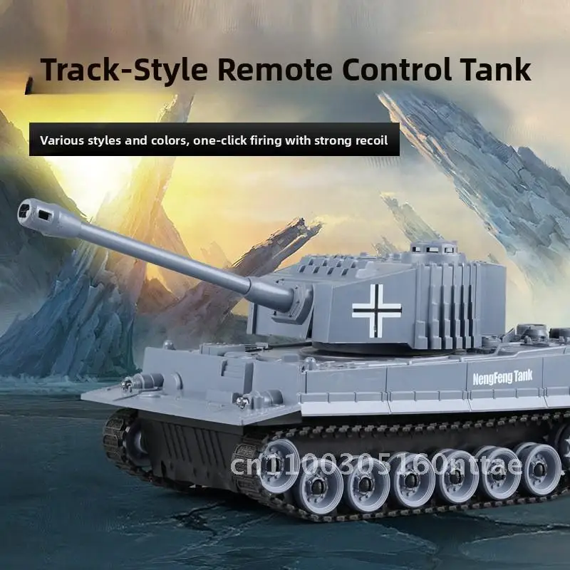 Pista de brinquedo tanque de controle remoto modelo militar carro de brinquedo infantil de 9 canais com efeito de iluminação