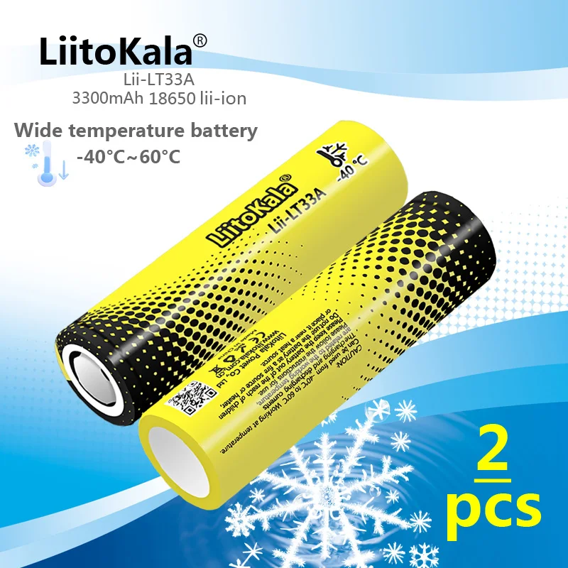 2 szt. LiitoKala Lii-LT33A 18650 3300 mah 3,7 V akumulator do -40 °   Bateria niskotemperaturowa