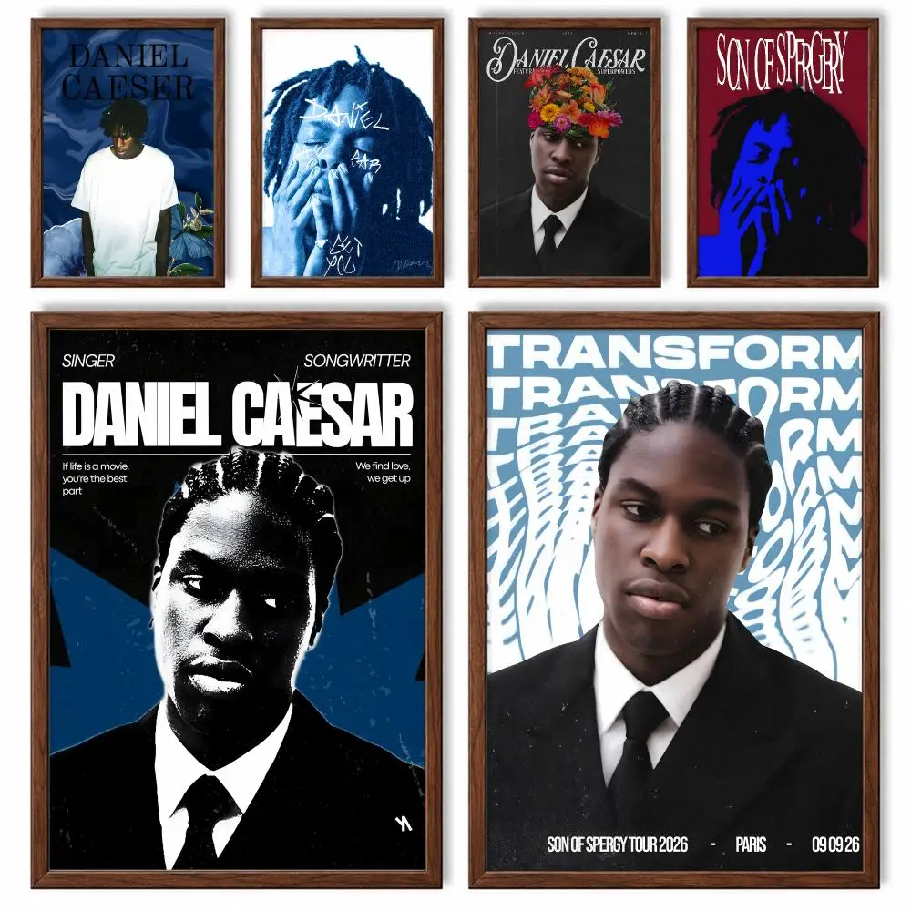 Popular Canadian R&B Singer Daniel Caesar Poster Self-adhesive Waterproof Paper Sticker Art Coffee House Bar Room Wall Decor