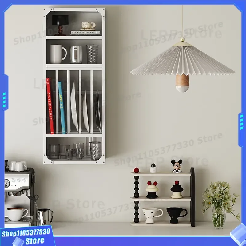 Korean Style Metal Wall Mounted Kitchen Storage Rack Multi Layer Shelf for Bowls Cups Saucers and Seasoning Bottles Corner