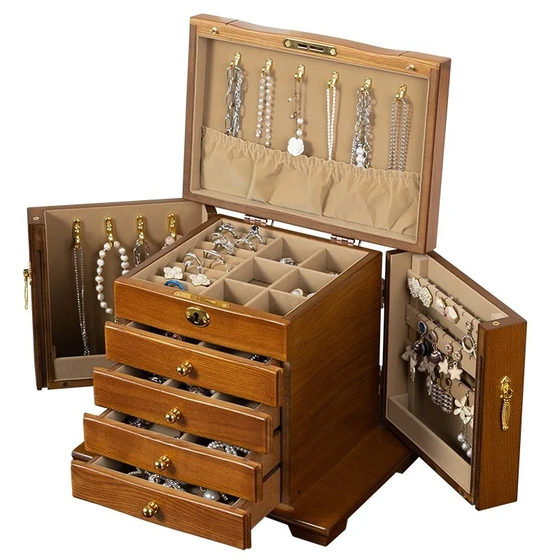 For multi-layer  drawer necklace earrings rings stud earrings jewelry storage box