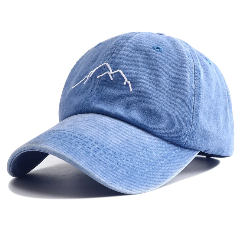 New Moutain Embroideried Vintage Denim Baseball Cap for Men Women Outdoor Fishing Hat Snapback Dad Hats Gorras Hombre 2023