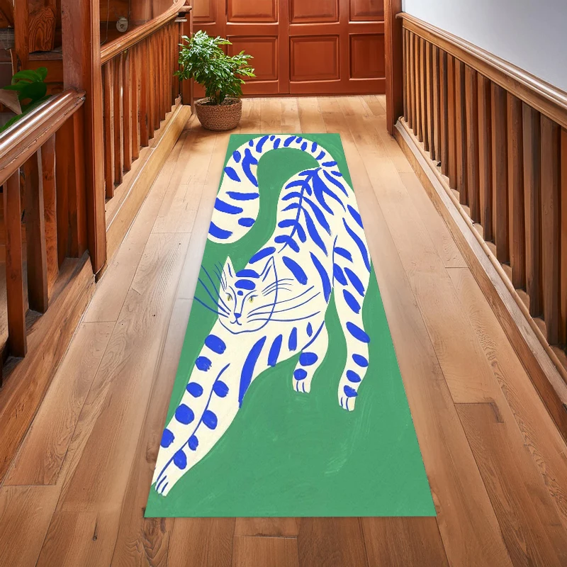 Ancient Egypt Abstract Carpet Rug Living Room Bedroom Mat Colorful Tiger Leopard Figure Non-Slip Flannel Home Decor Floor Mat