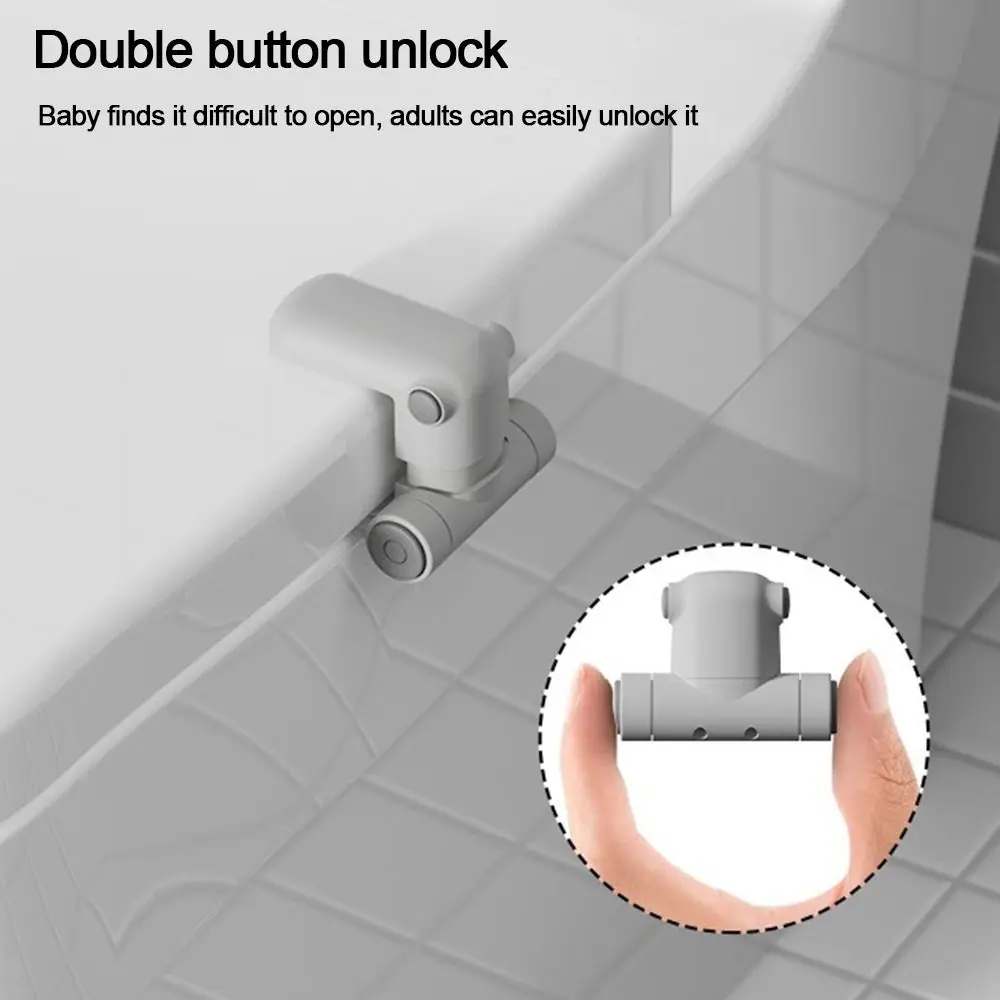 Portable White Toilet Locks Anti-Opening Self Adhesive Security Protection Locks Multi-functional Toilet Lids Seat Locks