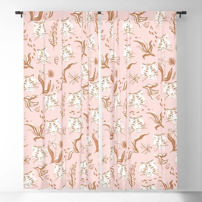 

Pink Abstract Tiger Pattern Blackout Curtains 3D Print Window Curtains For Bedroom Living Room Decor Window Treatments