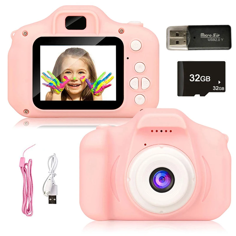Kids Camera Toys Mini HD Digital Video Selfie Cameras Portable Outdoor Photography Educational Toy For Children Christmas Gifts