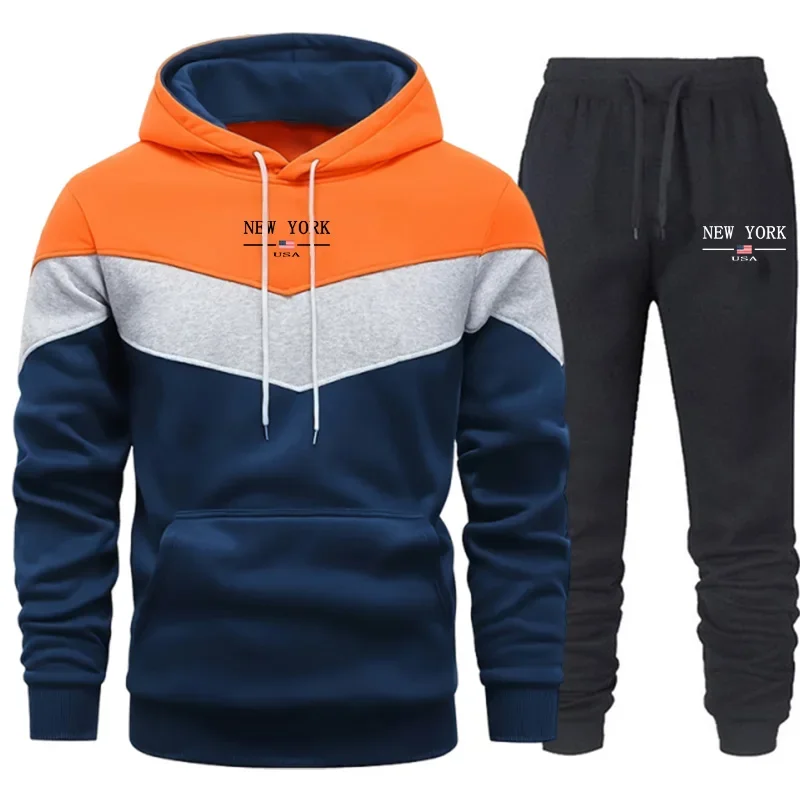 

2025 Fall/Winter Hot Sale Tracksuit Hoodies Sweatpants Men's Sportswear Urban Casual Fashion Hooded Sweatshirt Jogger Outfit