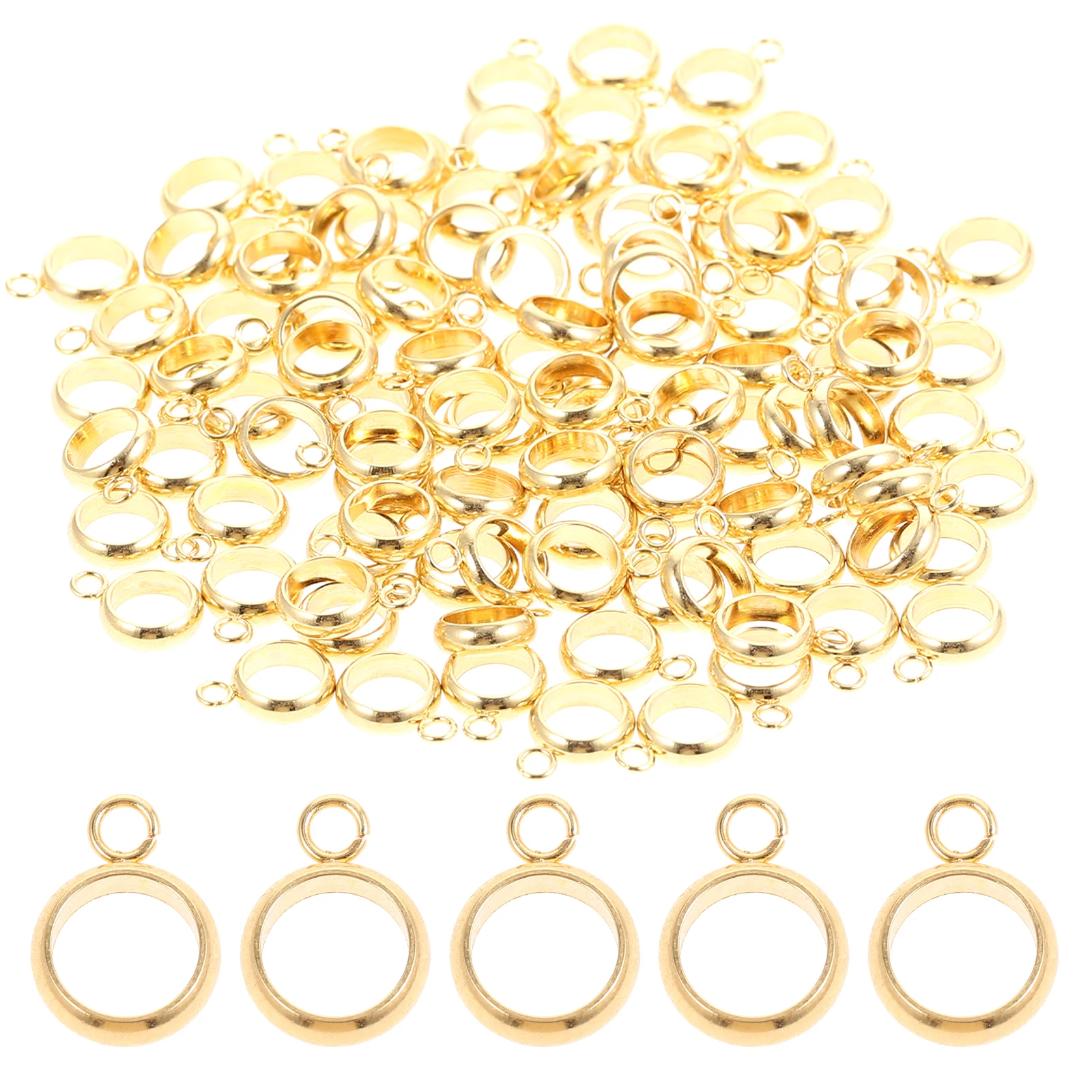 

Making Welding Ring Bracelet Accessories Spacer Beads Bail Connectors Golden Stainless Steel