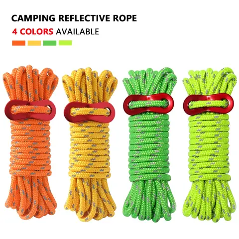 4m 4MM Reflective Guyline Tent Rope Multifunction Runners Guy Line Cord Paracord Outdoor Sports Camping Hiking Tent Accessories