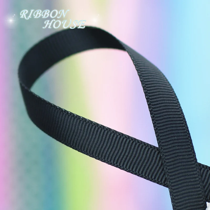 (100 yards/roll)10mm Black Grosgrain Ribbon Wholesale gift wrap decoration ribbons