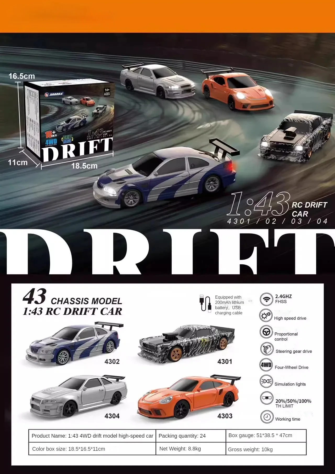 funnykid Mini RC Auto 1:64 – Afstandsbediening Drift Auto van Metaal, 3 Snelheden, 30m Bereik, USB-C Oplaadbaar, 2.4GHz Speelgoedauto met Pionnen – Cadeau voor Kinderen 6