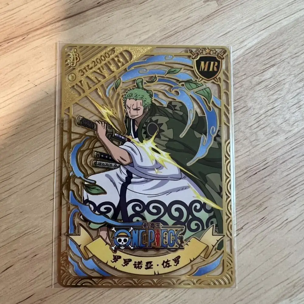 Anime ONE PIECE Roronoa Zoro Nami Monkey D. Luffy Nico Robin Hollow metal collection card Entertainment toys Board game card