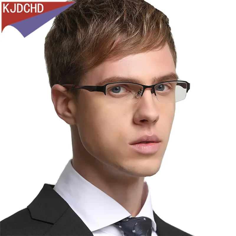 

KJDCHD Titanium Alloy Metal Men's Commercial Fashion Glasses Lens Transparent Women's Optical Prescription Glasses Frame