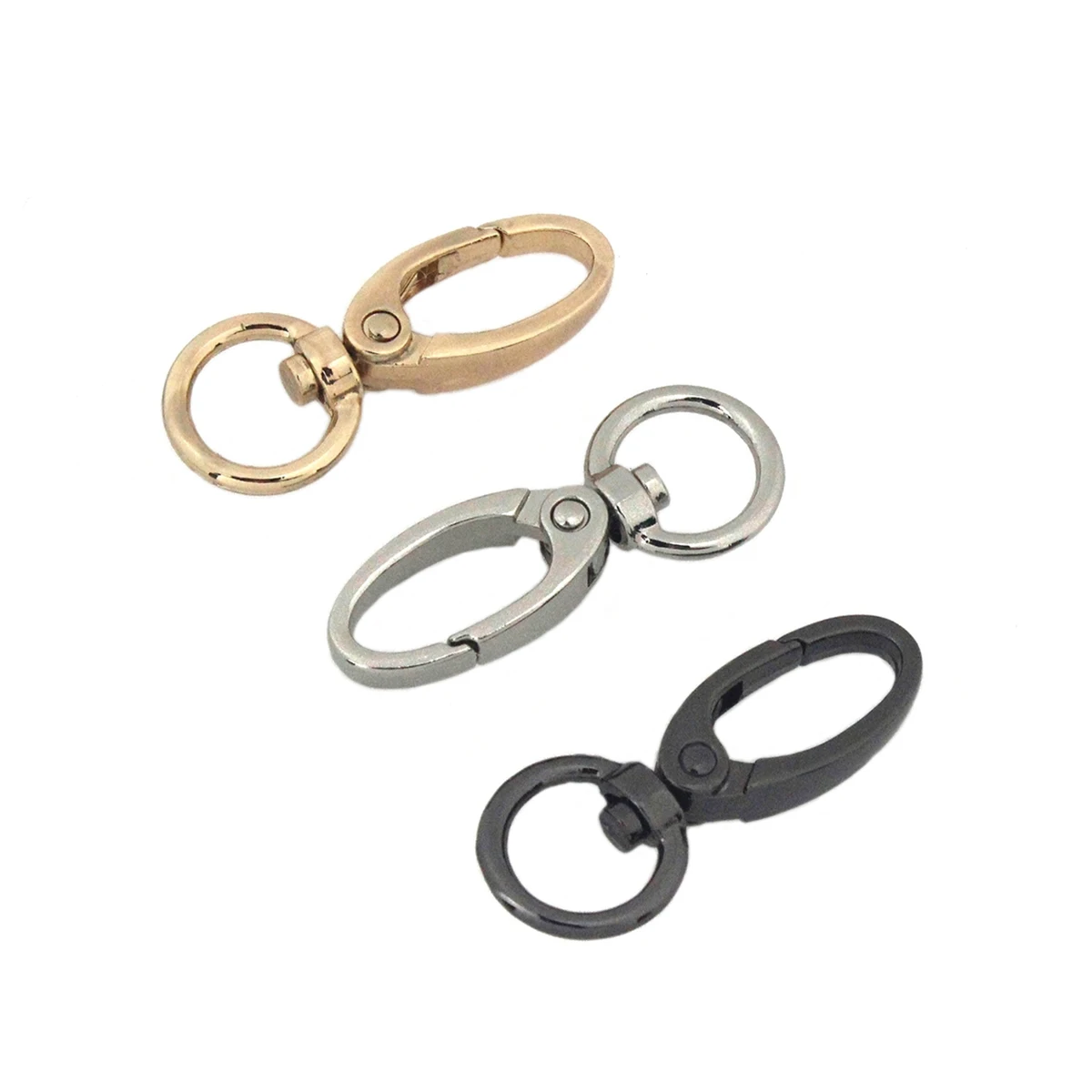 1pcs 13mm Metal Swivel O-ring Eye Snap Hook Push Clasps Clips for Leather Craft Bag Strap Belt Webbing Keychain Small Size