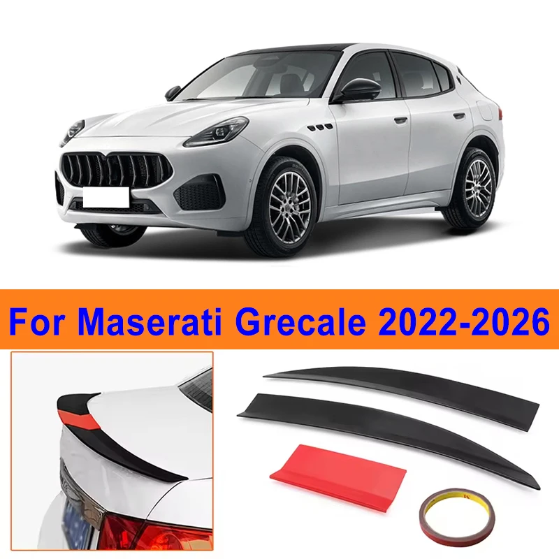 

For Maserati Grecale 2022-2026 3-Section ABS Rear Trunk Spoiler 115-125cm Adjustable Sports Decor Top Wing Car Exterior Parts