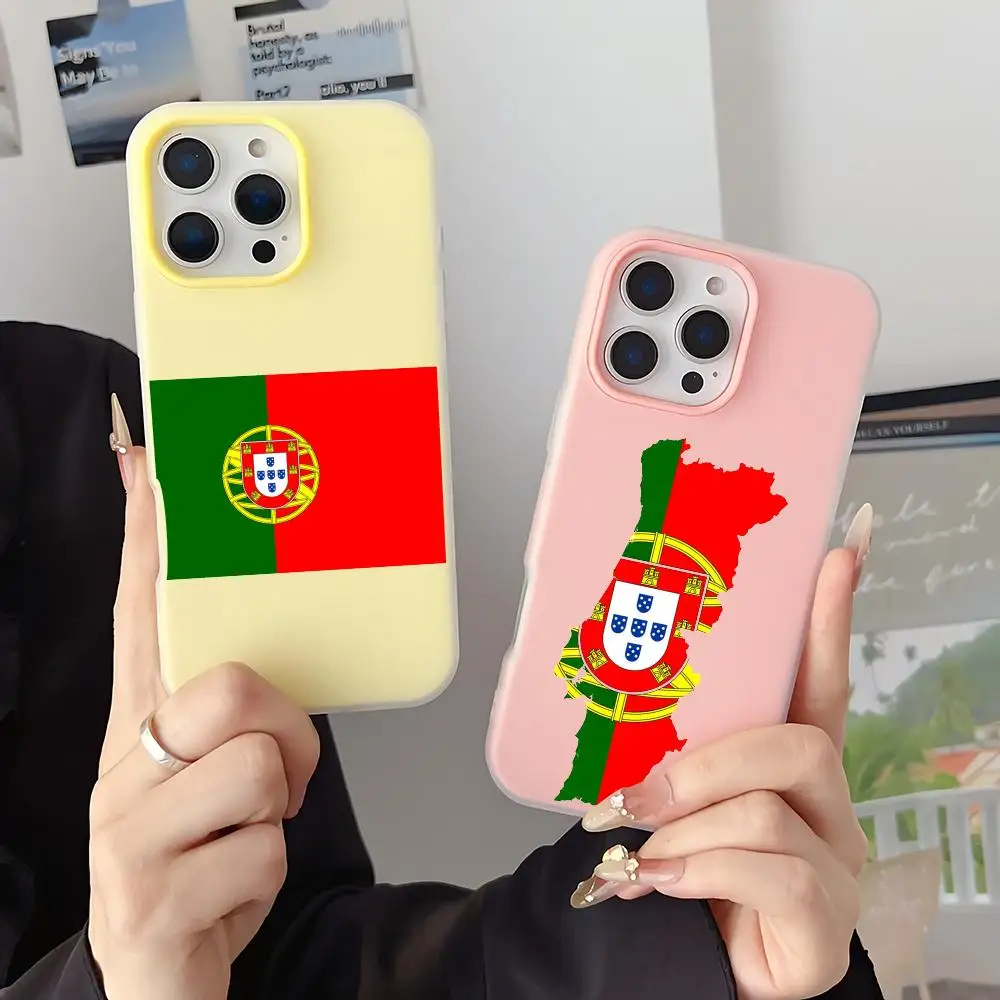 Flag of Portugal Phone Case 2-in-1 Detachable for iPhone 17-12 Clear Case Multi-Color Card Holder Soft TPU