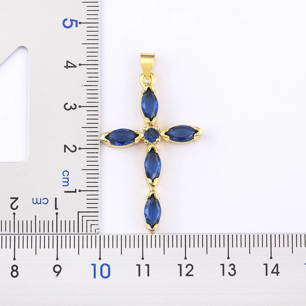 Nidin Top Quality Religious Jesus Cross Pendant Necklace 5 Colors Crucifix Aesthetic Collier For Women Men Mystical Gift Jewelry