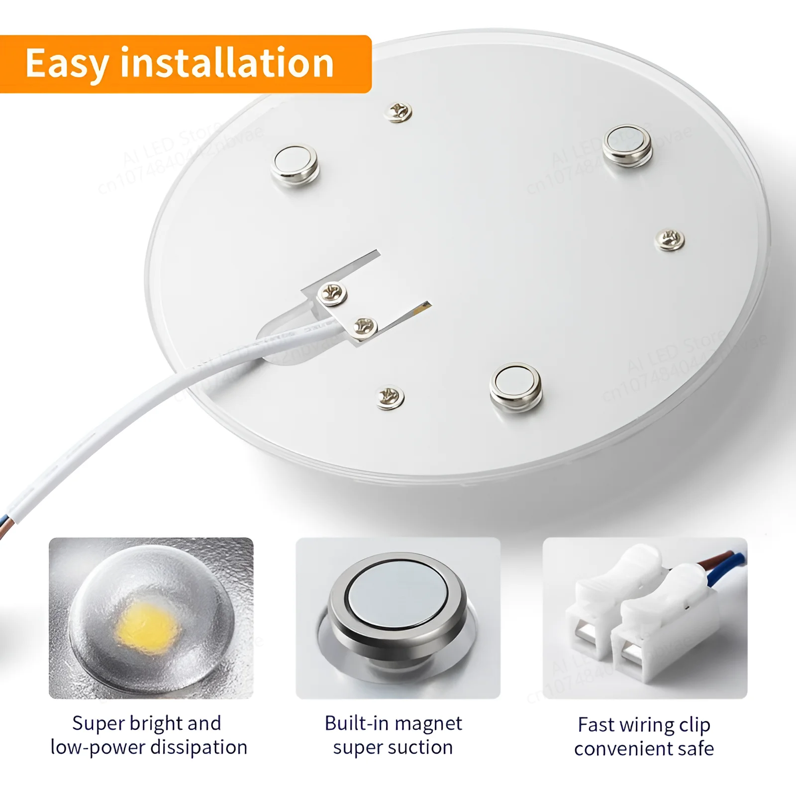 Round and Square LED Painel Circle Ring Light, Lâmpada de decoração do teto, Downlight, 12W, 18W, 24W, 36W, 50W, 60W, AC220V