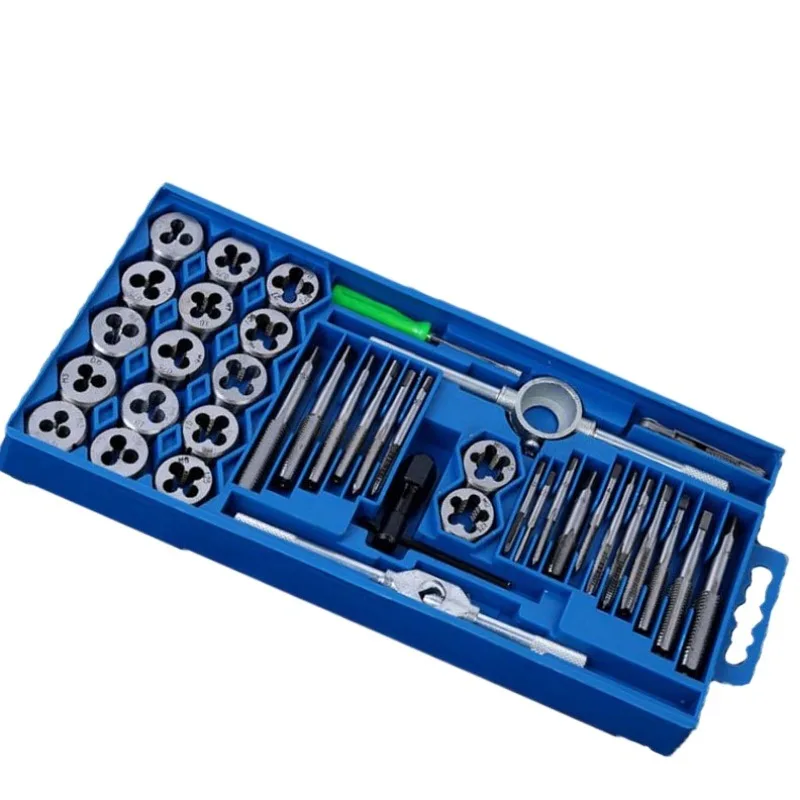 Tap & Die Set Tap Holder Small Frame Set of Metal Taps and Dies Metal Drill Bit Thread Recovery Kit Funnel for Taps Hand Tools