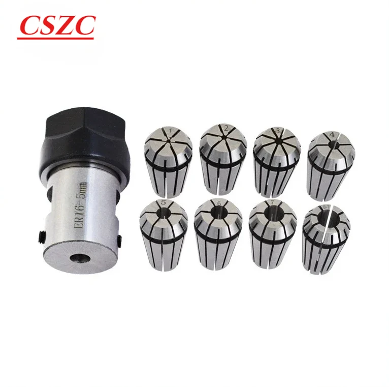 NEW 7PCS Collet + 1PCS Motor Shaft Tool Rod C16 ER11 3.175mm 4mm 5mm 6mm 7mm 8mm inner hole DIY Engraving machine er tool holder