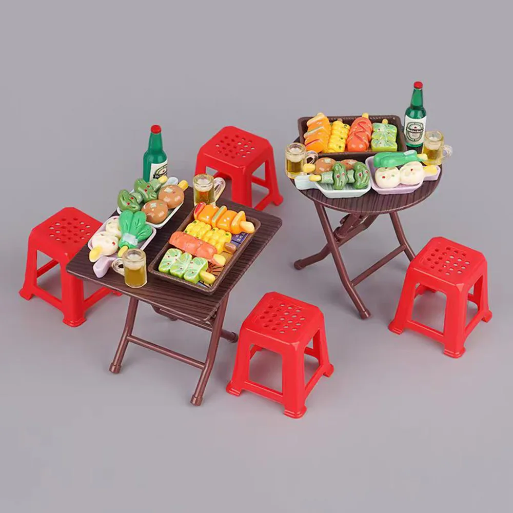 Mini mesa de comida de simulación de cocina, 1 cesta, modelo de bebida 1:12, muebles en miniatura, decoración de escena, casa de muñecas, juguete de regalo para niños