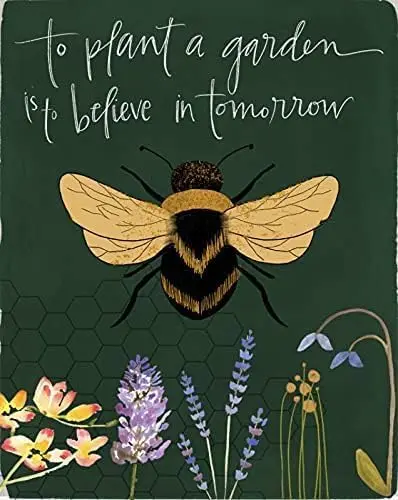Vintage Tin Sign to Plant A Garden is to Believe in The Bees of Tomorrow  Metal Tin SignMetal Plaque Metal Sign