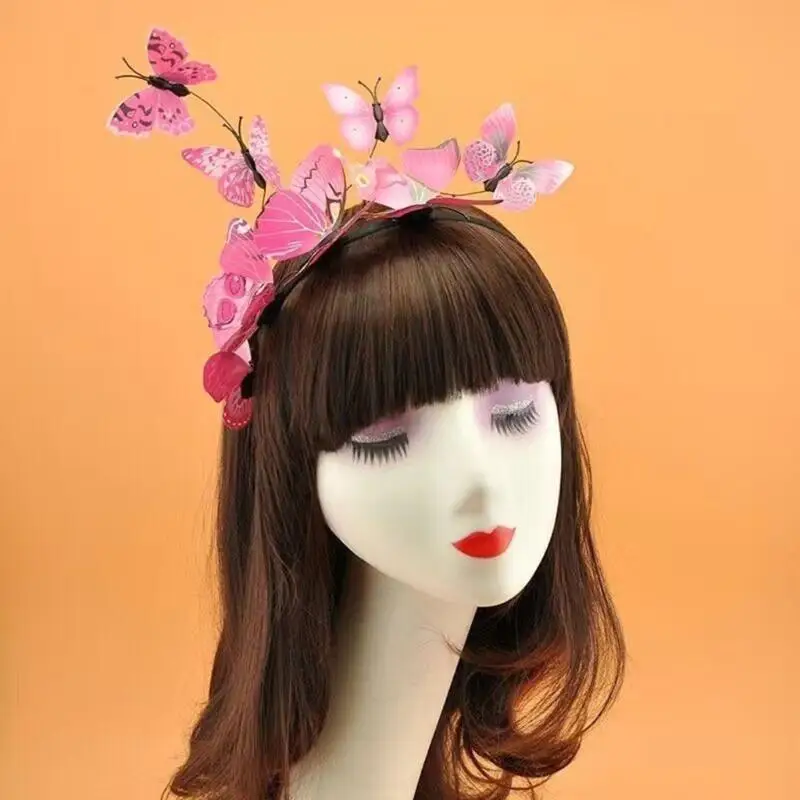652F 3d Butterfly Headbands Butterfly Headpiece Butterfly Fascinator Hat Party Hat Butterfly Hair Hoop Butterfly HairBand