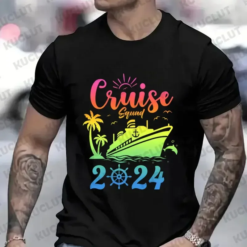 Personalized Colorful Cruise Squad 2024 T-shirts for Men Women Cruise Squad Shirt Birthday Cruise Tshirts Family Matching Tees