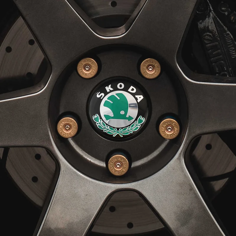 4 قطعة 56 مللي متر عجلة السيارة غطاء مركزي شعار ملصق لسكودا سوبيرب فابيا كاميك كاروك كودياق اوكتافيا السريع سكالا الملحقات الخارجية #6