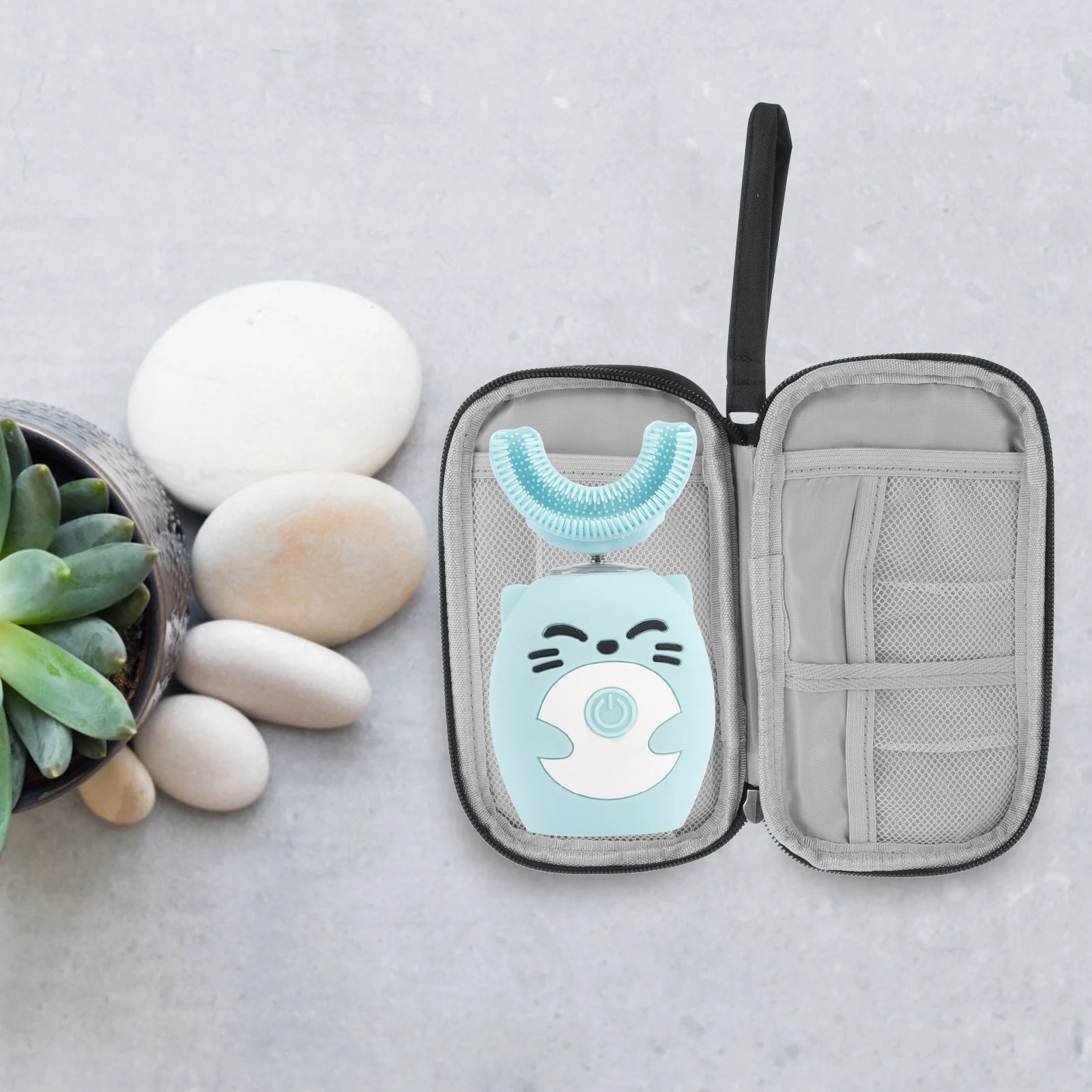 

Toothbrush Bag Shaped Case Carry Container Protector Box for U Toothbrush Travel Camping Home Hotel Zipper Design Unisex Oral