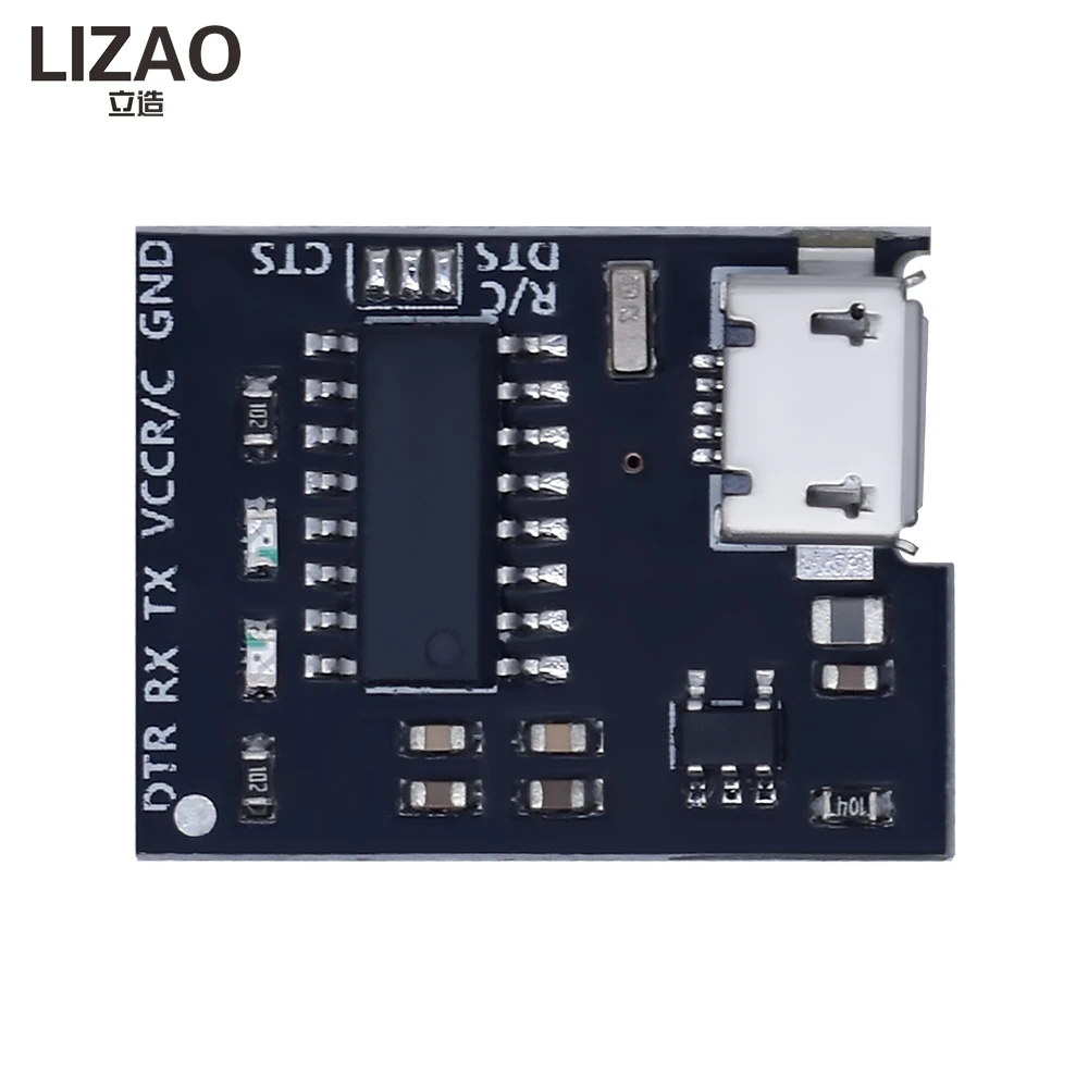 CH340G USB to TTL Serial Module, Micro Interface Converter 3.3V/5V for Arduino Download and Programming