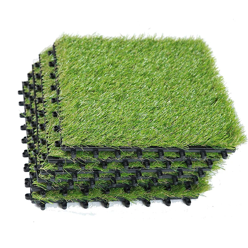 

Artificial Grass Deck Interlocking Tile Mat, Indoor and Outdoor, Patio, Balcony, Garden Flooring Decor, 1 "x 1", 9 Packs