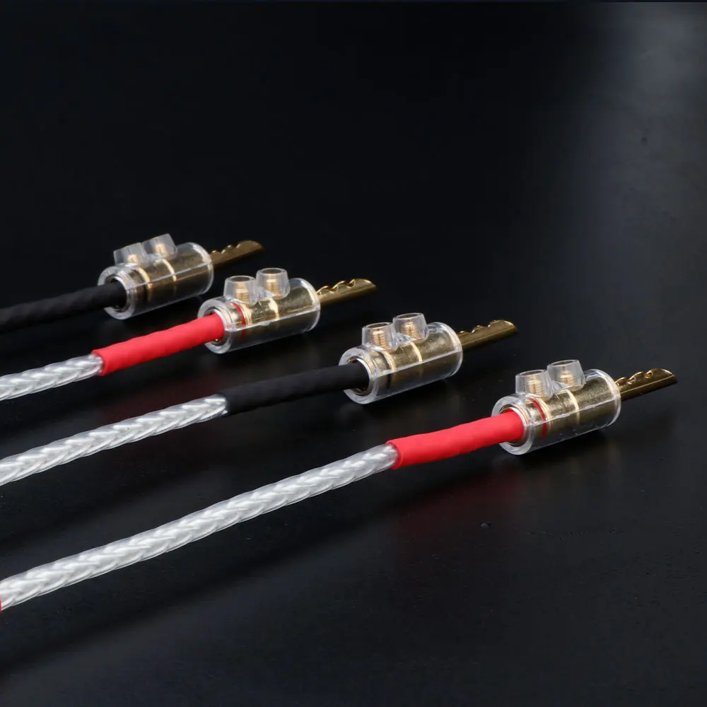 4 Stück OCC Versilberte Verbindungskabel Audiokabel Bananenstecker Y-Stecker Lautsprecher-Brückenkabel OCC Verstärker-CD-Verbindungskabel – Detail 13