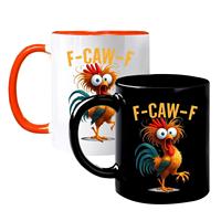 Funny Coffee Mug 350ml Ceramic Cup Rooster Design for Men Women Friends Family Coworkers Novelty Birthday Christmas Gifts