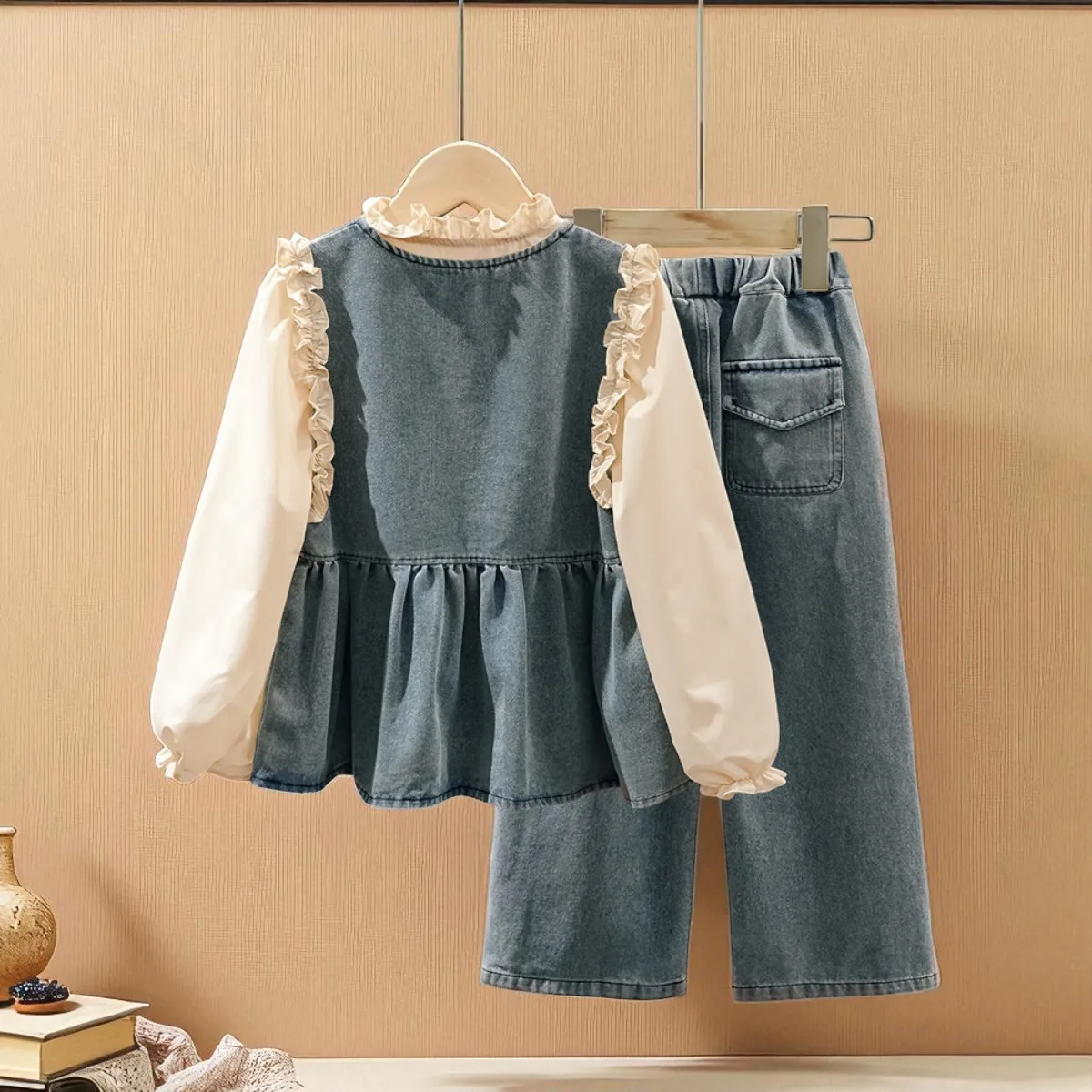 3-Piece Set Girls Outfits Tracksuit Kids Vest & Shirt & Pants Suit Baby Kids Casual Costumes Girls School Uniform Set 6 8 9 13 Y