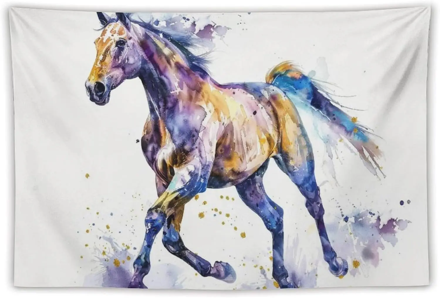 Tapestry Wall Art Watercolor Style Art Horse Gallop Animal Aesthetic Tapestry for Bedroom Living Room Decor for Men And Woman